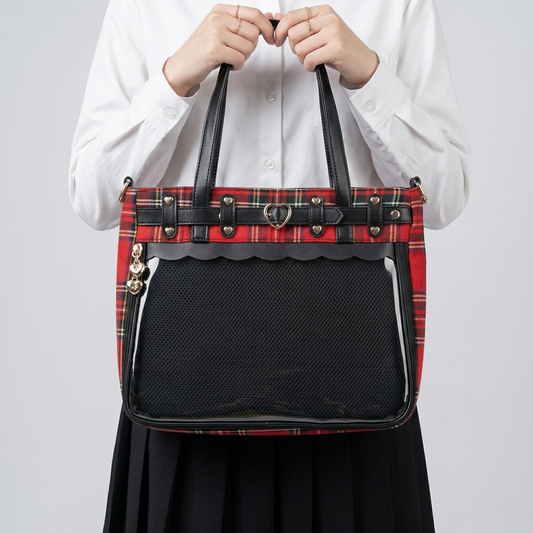 Akakuro Y2K Dopamine Gingham Handbag Large Pink ita bag | Cute Kawaii itabag, Custom Anime Oshikatsu Window Display Bag
