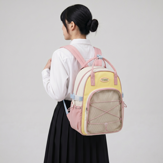 Hikaru Frame Itabag Backpack – Ita Bag School Backpack dengan Clear Window, Elastic Display Grid & Multi Pocket