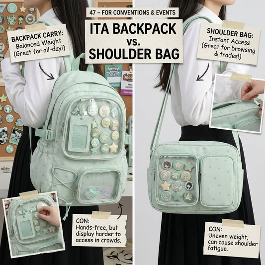 Ita backpack vs shoulder ita bag comparison for conventions and events