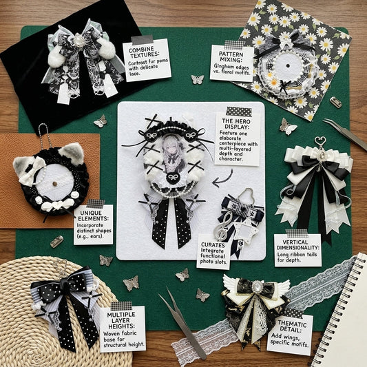 Monochrome ita bag display using one color with light, mid-tone and dark depth