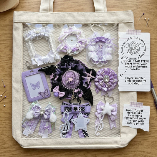 Rosette focal display in an ita bag