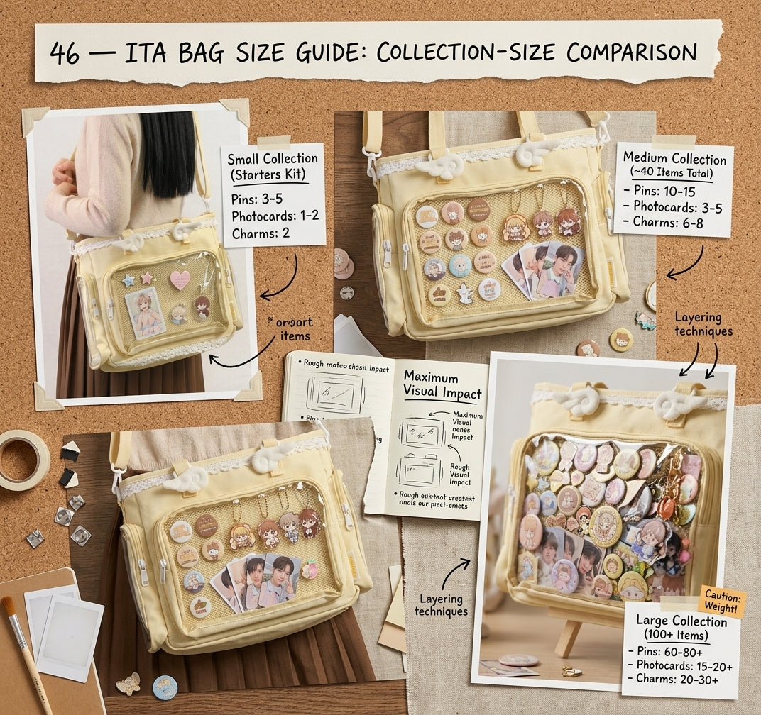 Ita bag size comparison by collection size