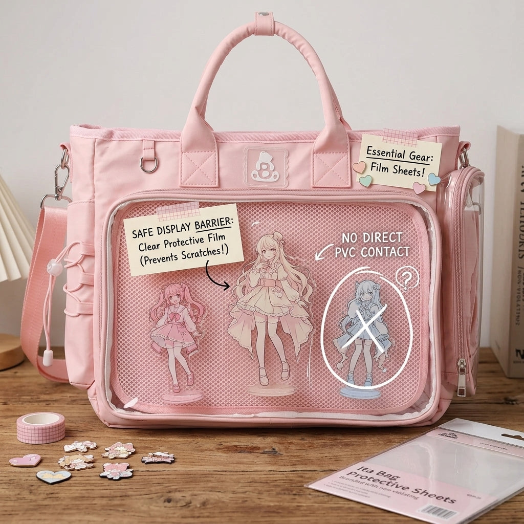 Safe acrylic stand display inside an ita bag