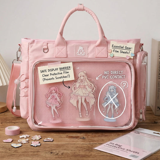 Safe acrylic stand display inside an ita bag