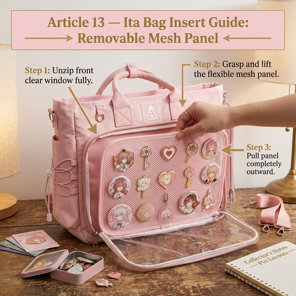 Ita bag removable insert and display-board example