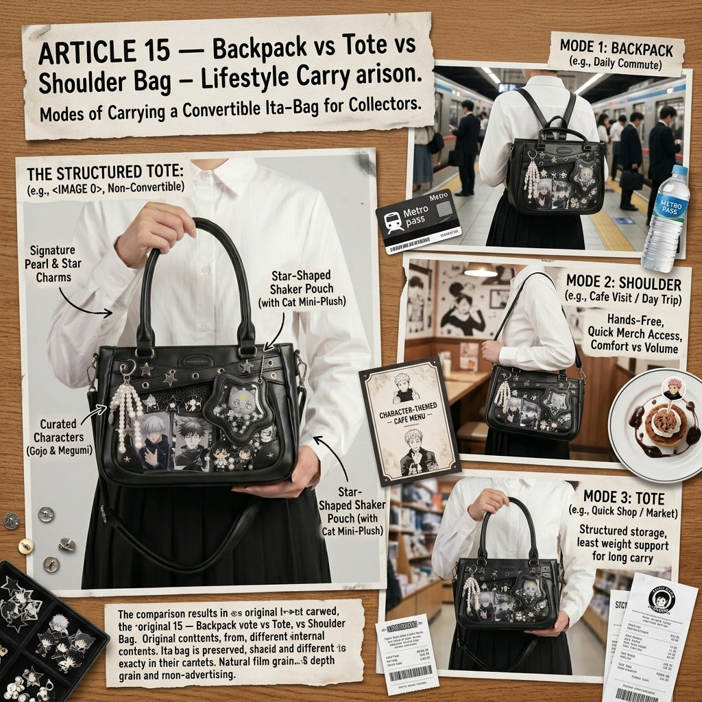 Backpack tote and shoulder ita bag carry-style comparison