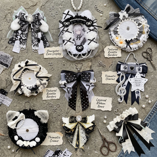 Ita bag display comparing pins, photocards and acrylic charms