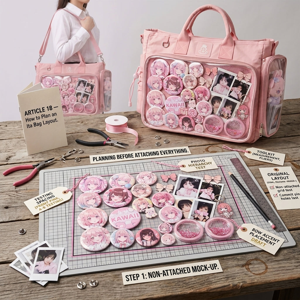 Ita bag layout planning example before attaching pins