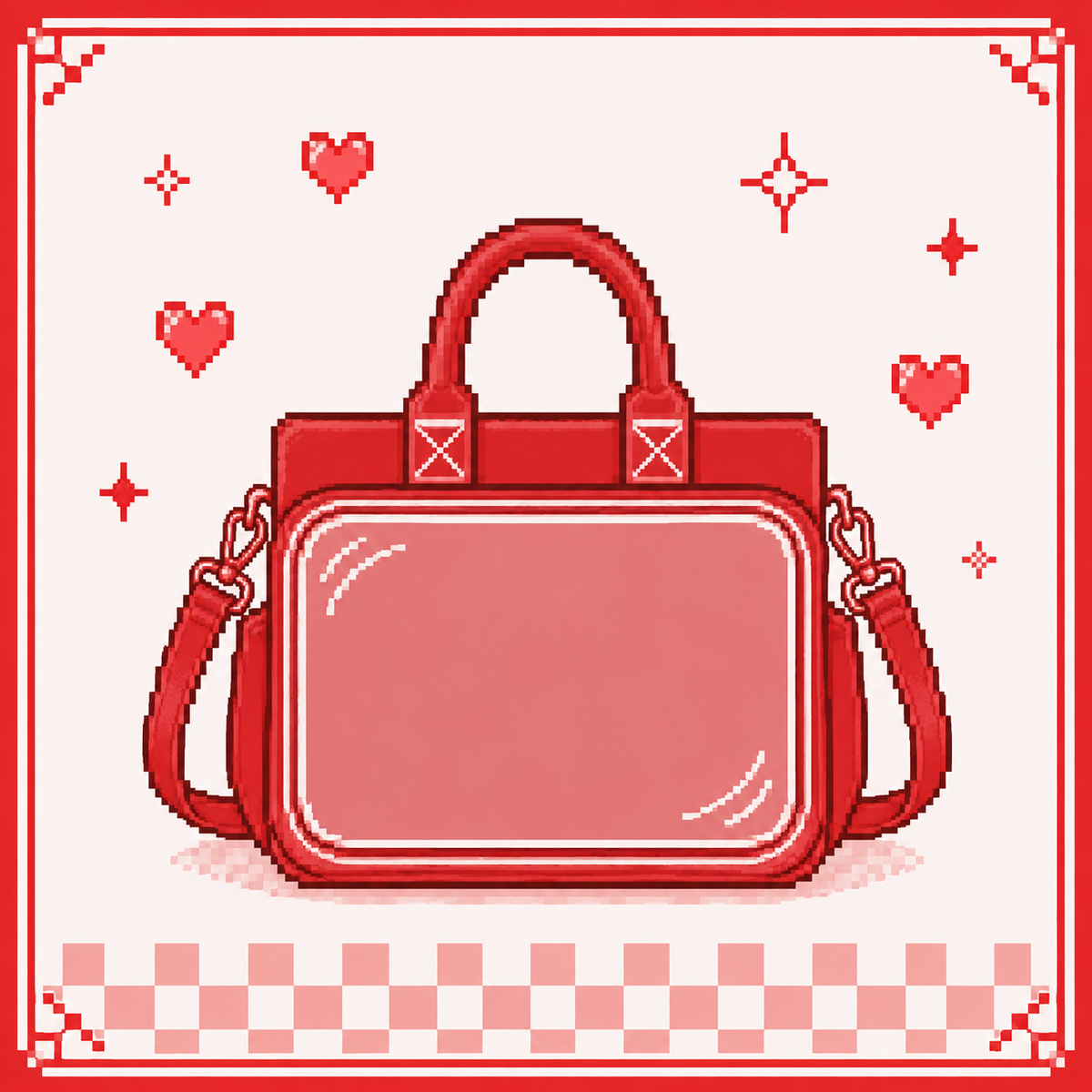 OshiHub shoulder ita bags with display windows for pins and photocards