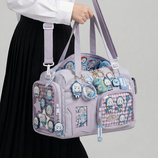 Taiko Y2K Dopamine Drum Duffle Multi Pocket Large Lilac ita bag | Kawaii itabag, itabag backpack, Custom Anime Oshikatsu Window Display Bag