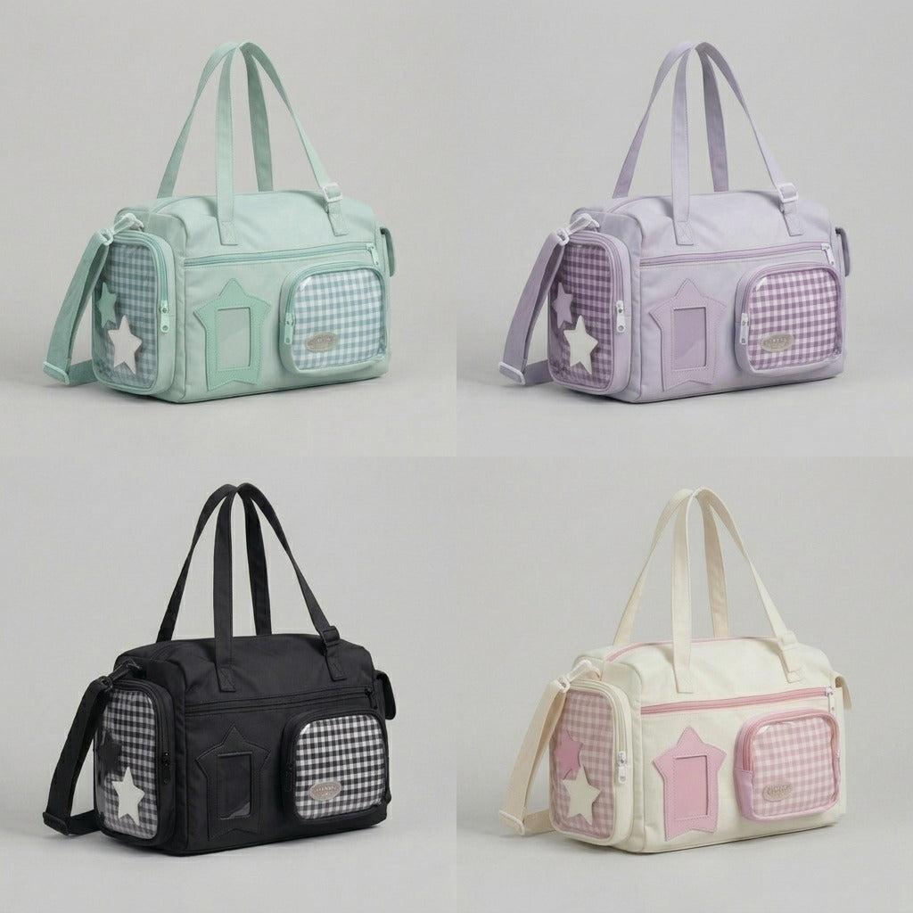 Taiko Y2K Dopamine Drum Duffle Multi Pocket Large Lilac ita bag | Kawaii itabag, itabag backpack, Custom Anime Oshikatsu Window Display Bag