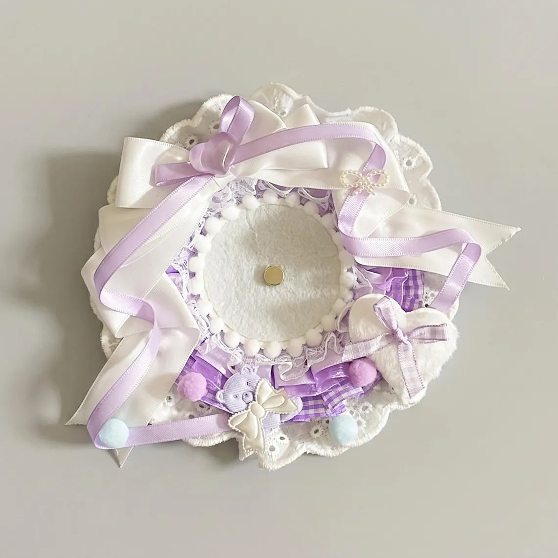 Purple Ita Bag Accessories Set | Ribbon Bow Charm, Pin Holder, Photocard Holder, Ita Bag Accessories, Oshikatsu Decor