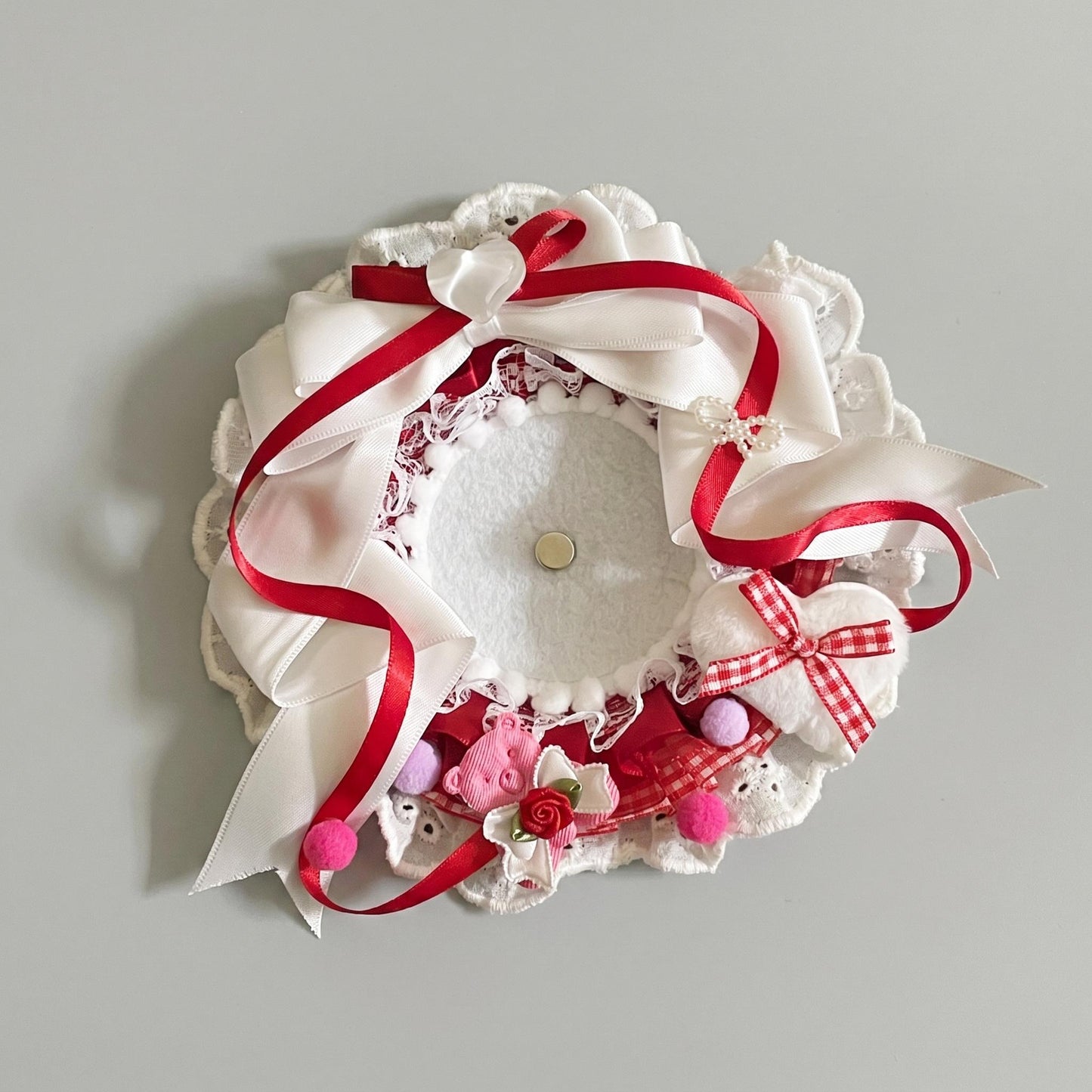 Red Ita Bag Accessories Set | Ribbon Bow Charm, Pin Holder, Badge Holder, Photocard Holder, Ita Bag Accessories, Oshikatsu Decor