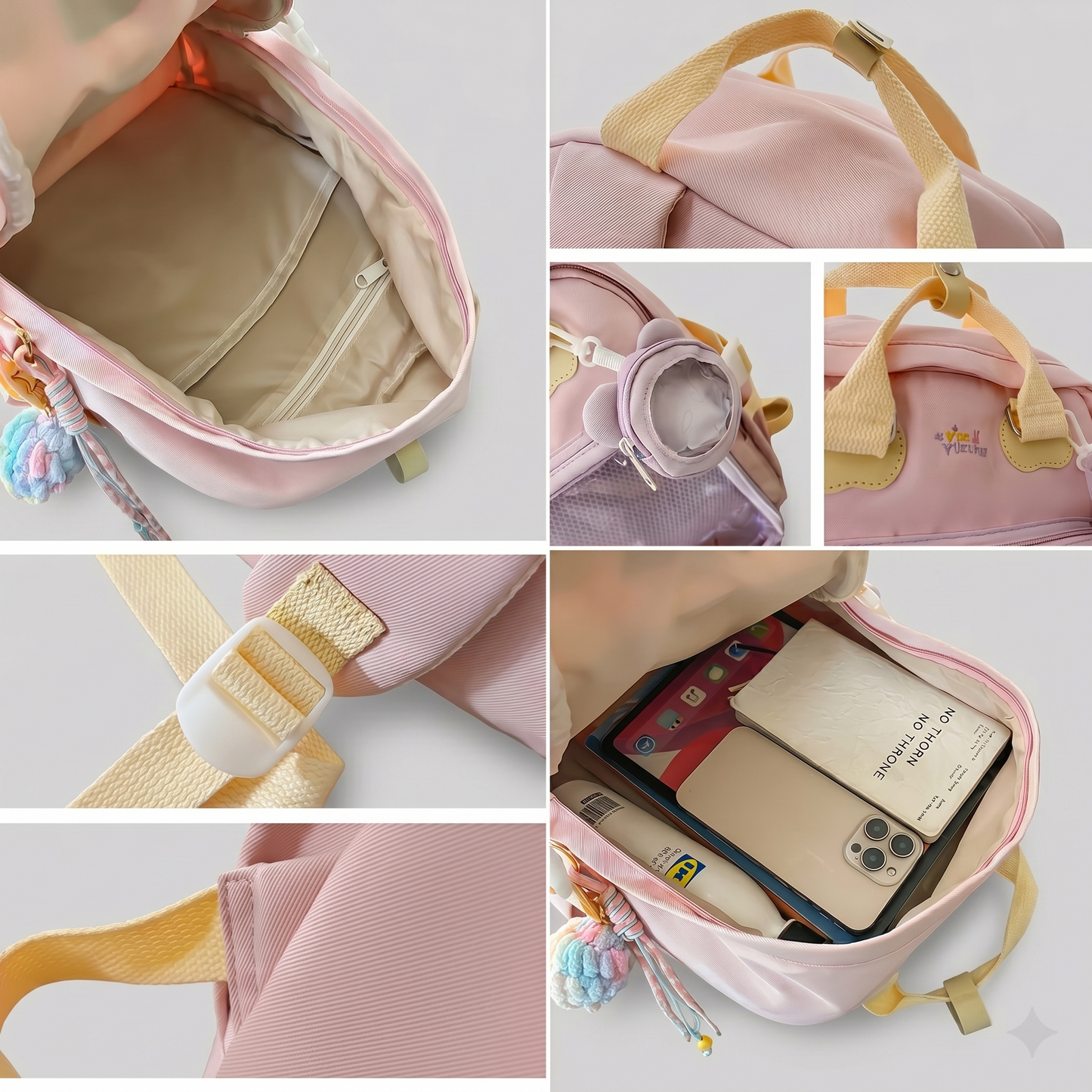 Hanamatsuri Pocket Itabag Backpack – Kawaii Ita Bag Backpack, Oshikatsu Pin Display Bag with Mesh Window, School & Casual Daypack
