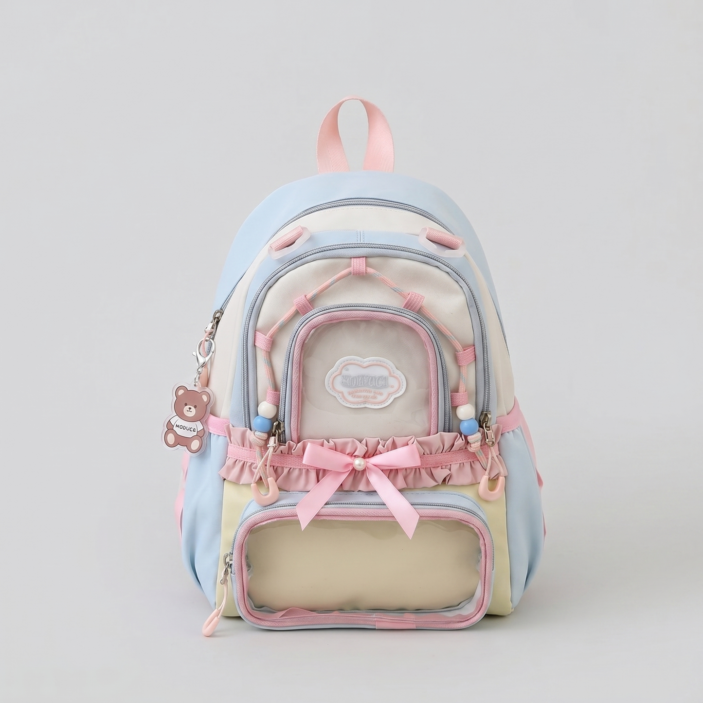 Kaori the Y2K Dopamine Multi Pocket Large Backpack Ita Bag Backpack with Custom Accessories | Oshikatsu Cute Kawaii Anime Itabag Daypack