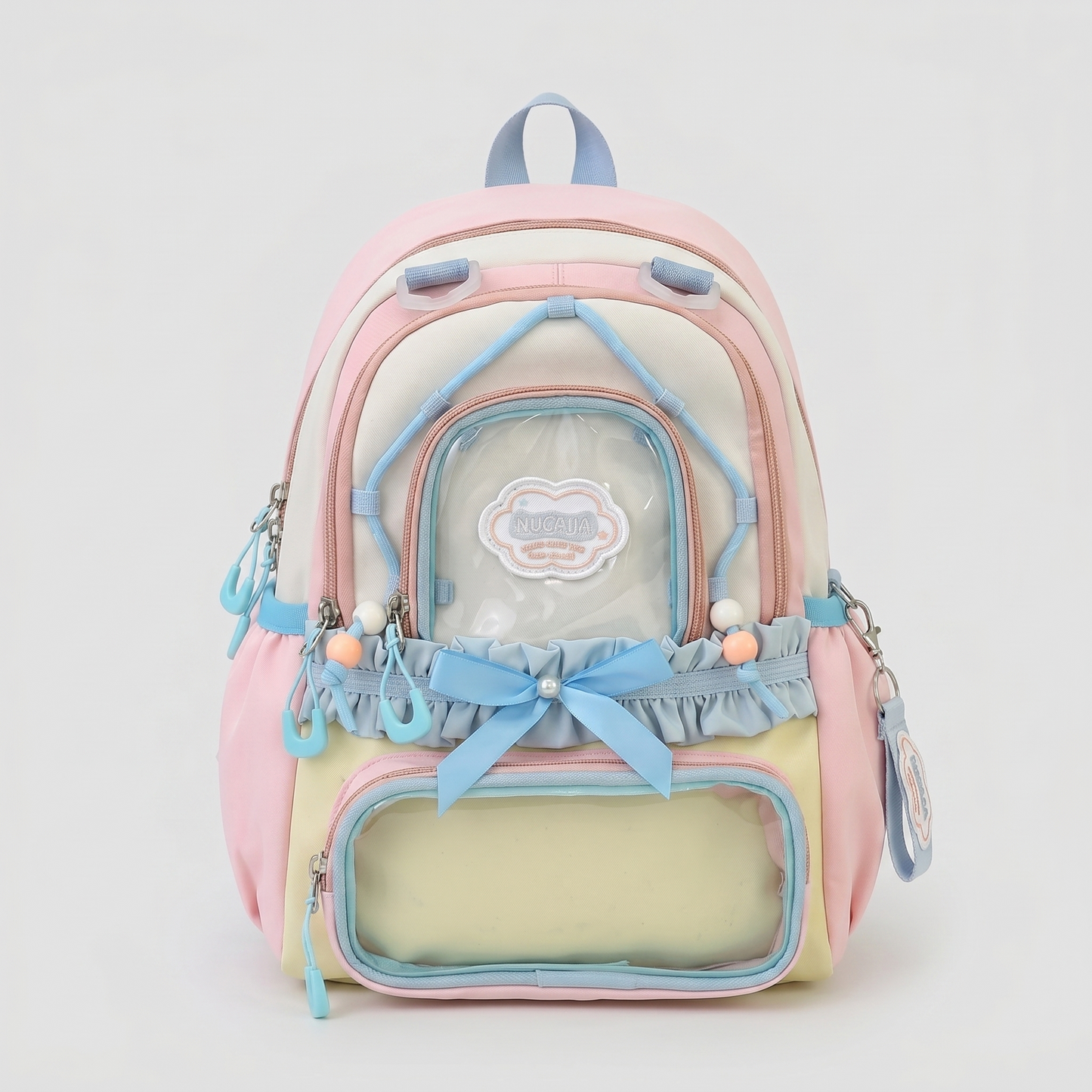 Kaori the Y2K Dopamine Multi Pocket Large Backpack Ita Bag Backpack with Custom Accessories | Oshikatsu Cute Kawaii Anime Itabag Daypack
