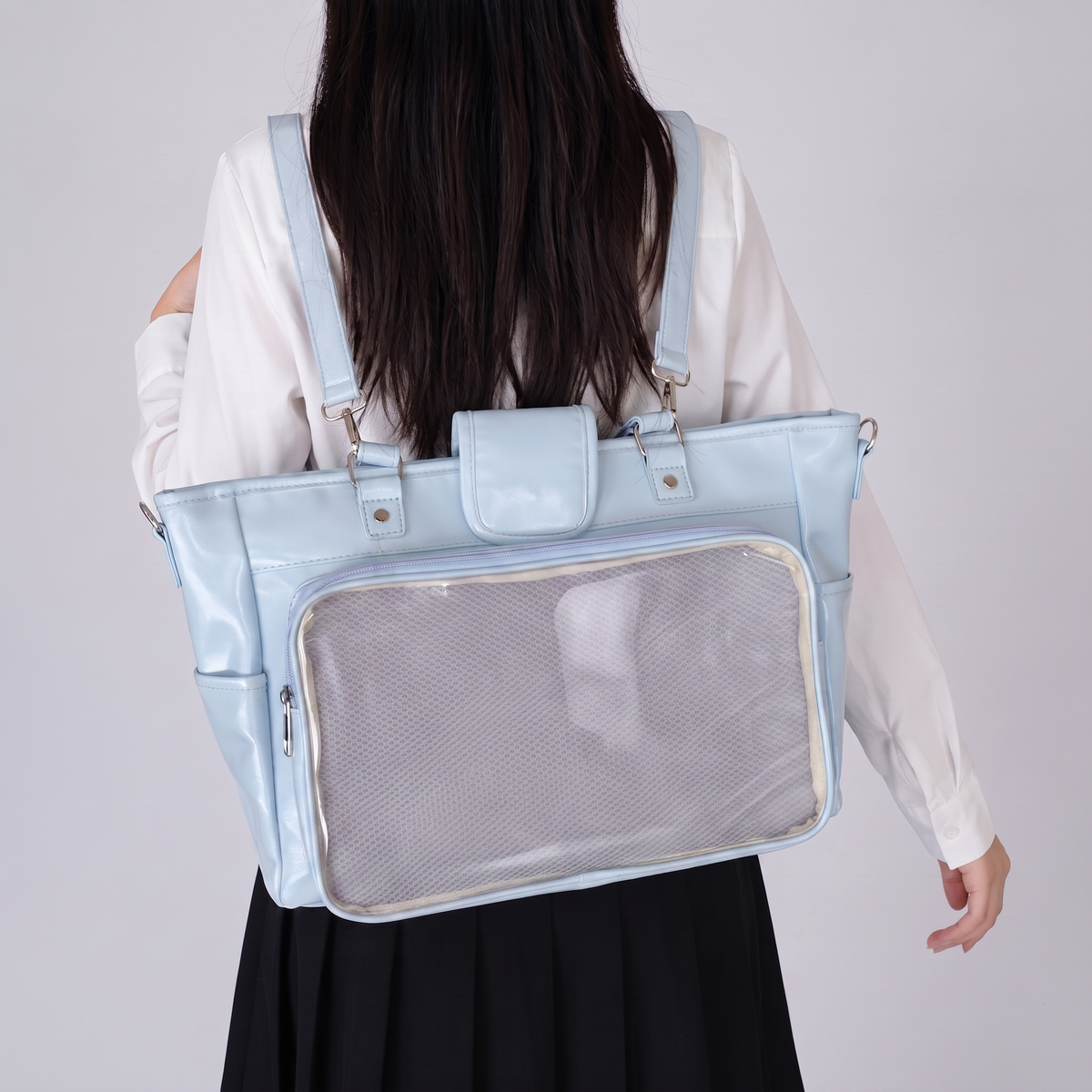 Hinata Wide Tote Ita Bag front product view showing wide clear display area and carrying handles