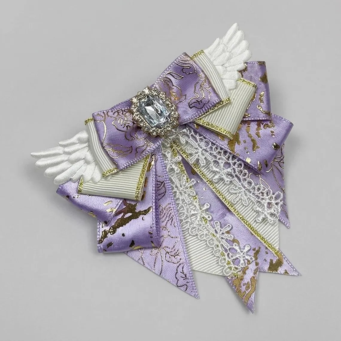 Purple Ita Bag Accessories Set | Ribbon Bow Charm, Pin Holder, Photocard Holder, Ita Bag Accessories, Oshikatsu Decor
