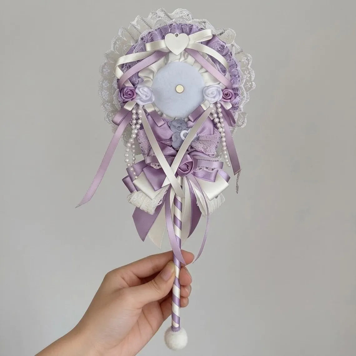 Purple Ita Bag Accessories Set | Ribbon Bow Charm, Pin Holder, Photocard Holder, Ita Bag Accessories, Oshikatsu Decor