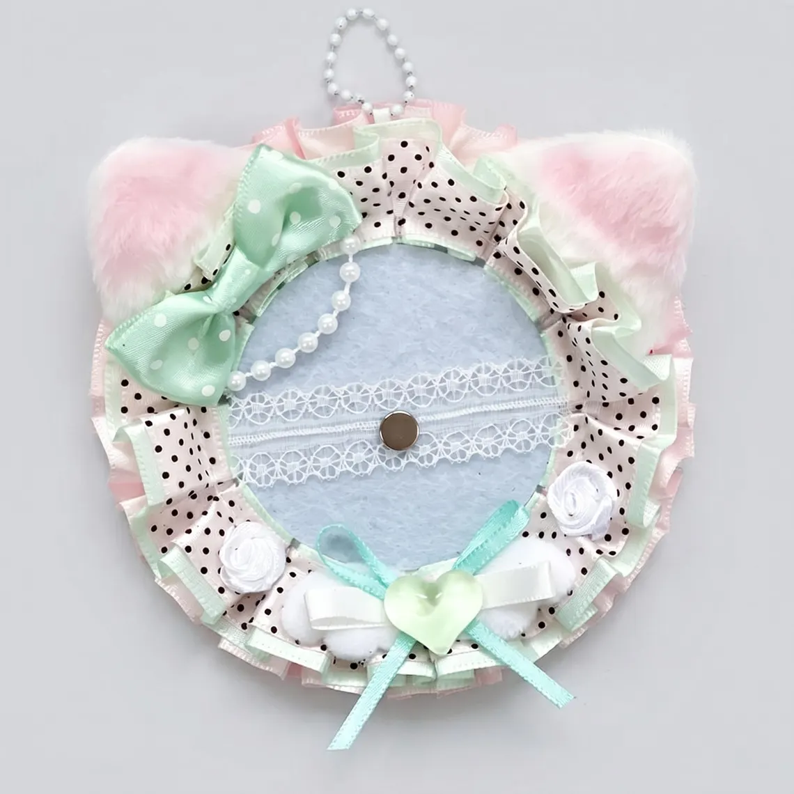 Mint Green Itabag Accessories, Photocard Holder, Pin Holder, Ita Bag Decor, Ita Backpack Charm, Kawaii Oshikatsu Goods