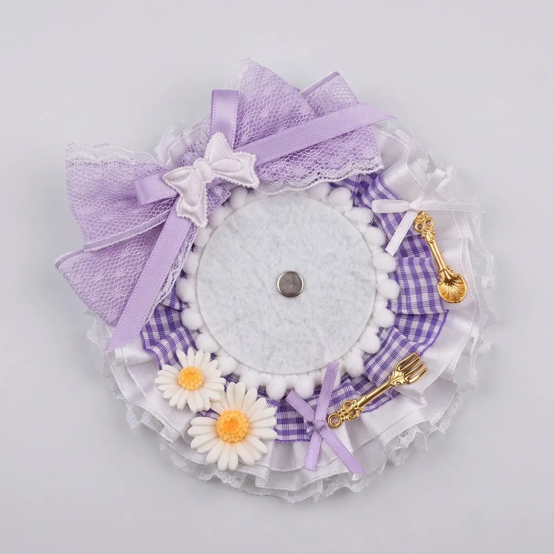 Purple Ita Bag Accessories Set | Ribbon Bow Charm, Pin Holder, Photocard Holder, Ita Bag Accessories, Oshikatsu Decor