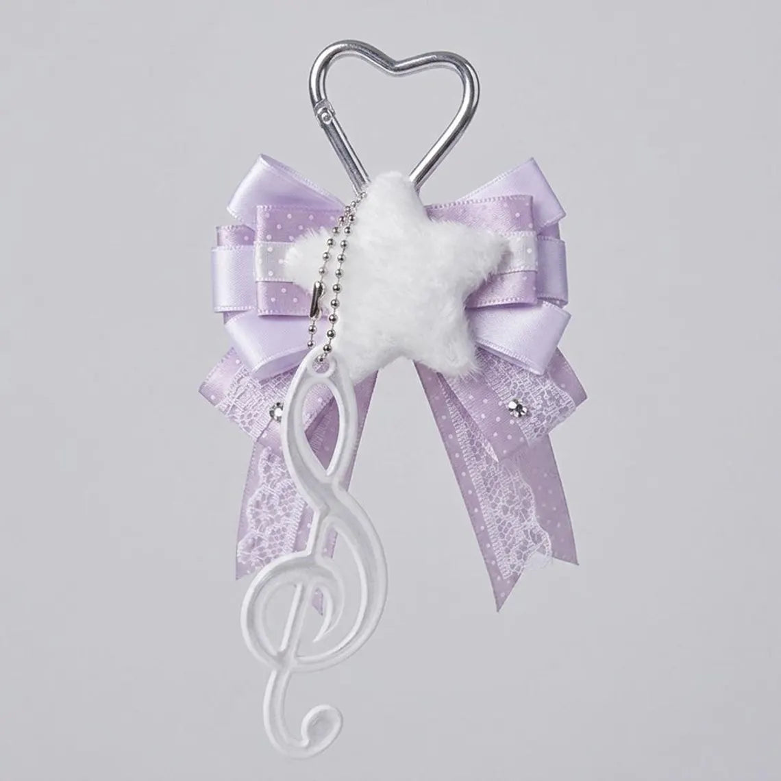 Purple Ita Bag Accessories Set | Ribbon Bow Charm, Pin Holder, Photocard Holder, Ita Bag Accessories, Oshikatsu Decor