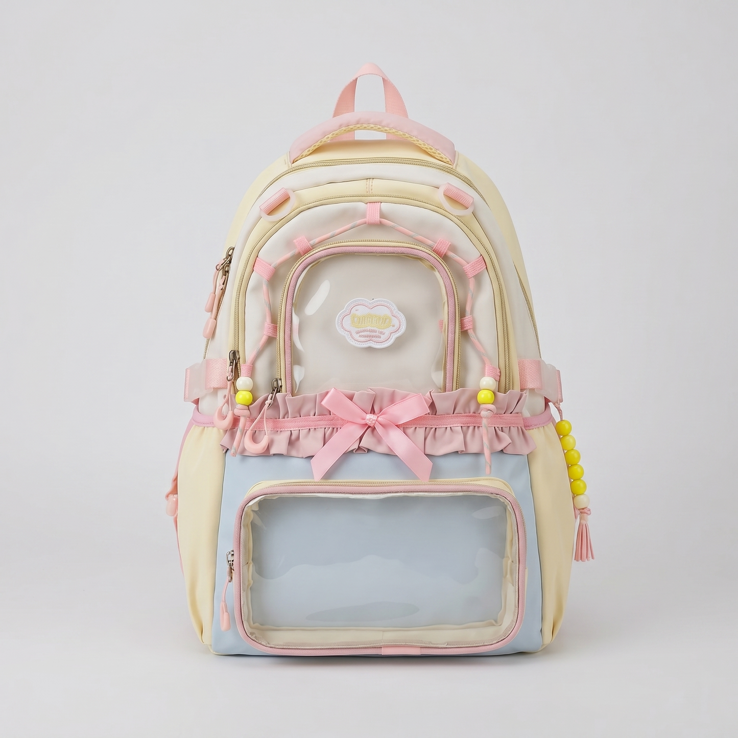 Kaori the Y2K Dopamine Multi Pocket Large Backpack Ita Bag Backpack with Custom Accessories | Oshikatsu Cute Kawaii Anime Itabag Daypack