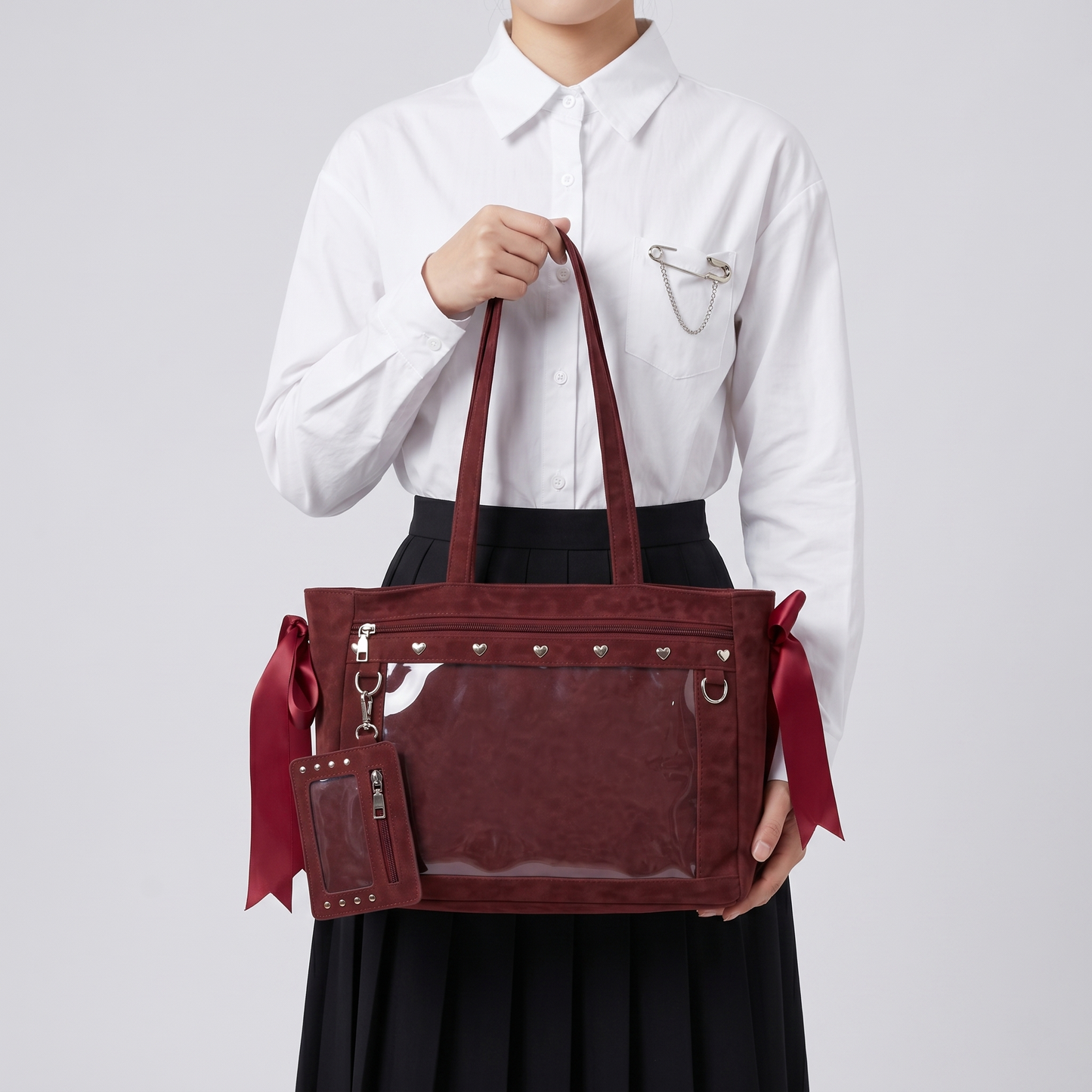 Miyu Wide Display Itabag Y2K Dopamine Cute Brown Suede Handbag Cute Kawaii Large ita bag, Custom Anime Oshikatsu Window Display Bag