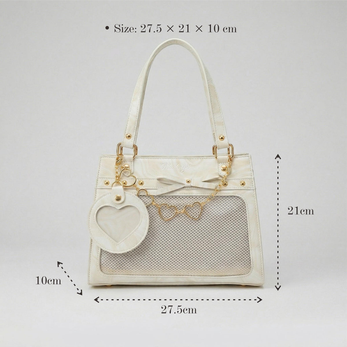 Sakura Dual Window Shoulder Ita Bag alternate product view showing adjustable strap and dual windows