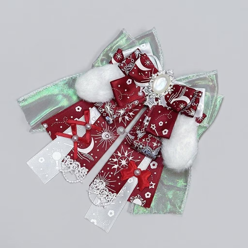 Red Ita Bag Accessories Set | Ribbon Bow Charm, Pin Holder, Badge Holder, Photocard Holder, Ita Bag Accessories, Oshikatsu Decor