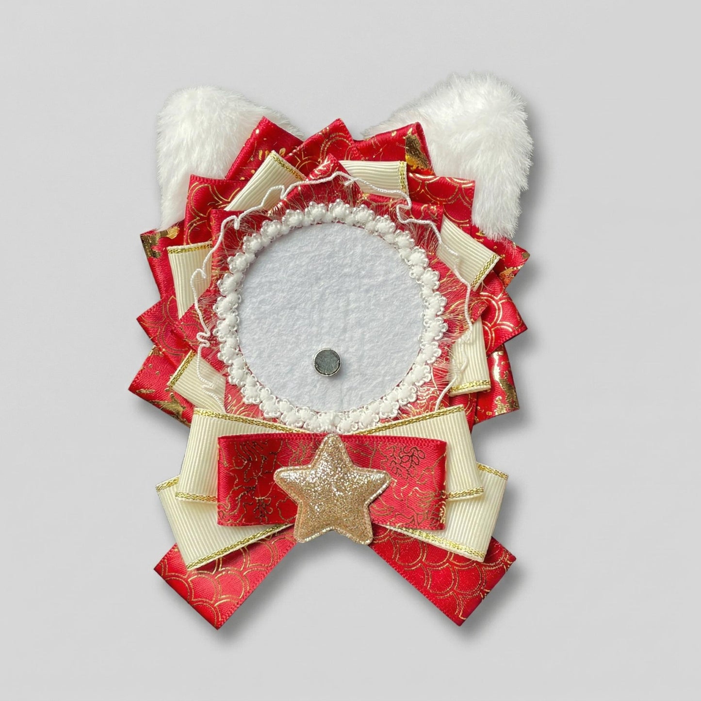 Red Ita Bag Accessories Set | Ribbon Bow Charm, Pin Holder, Badge Holder, Photocard Holder, Ita Bag Accessories, Oshikatsu Decor