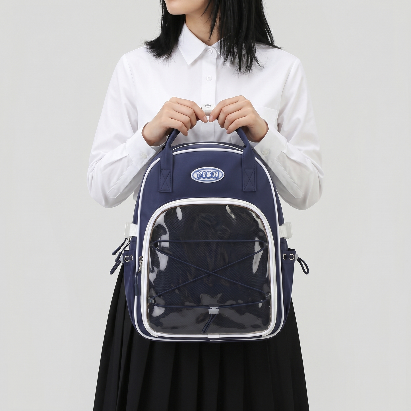 Hikaru Frame Itabag Backpack – Ita Bag School Backpack dengan Clear Window, Elastic Display Grid & Multi Pocket