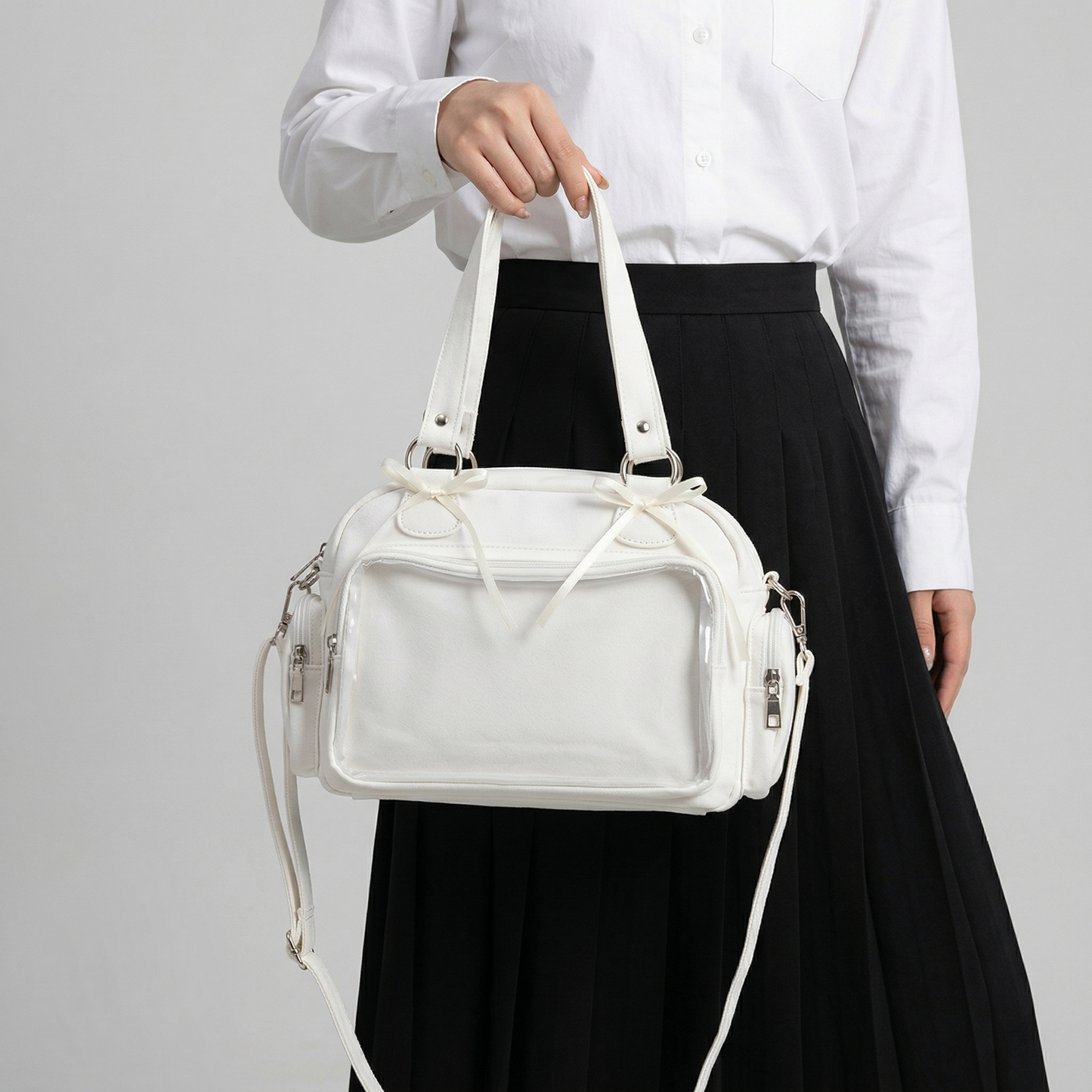 Emi Wide Display Itabag | Y2K Dopamine Cute Black Handbag Cute Kawaii Large ita bag, Custom Anime Oshikatsu Window Display Bag