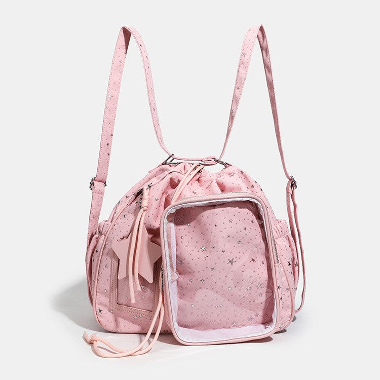 Reina Y2K Dopamine Pink ita bag drawstring backpack | Cute Kawaii ita bag, Custom Anime Oshikatsu Window Display Bag