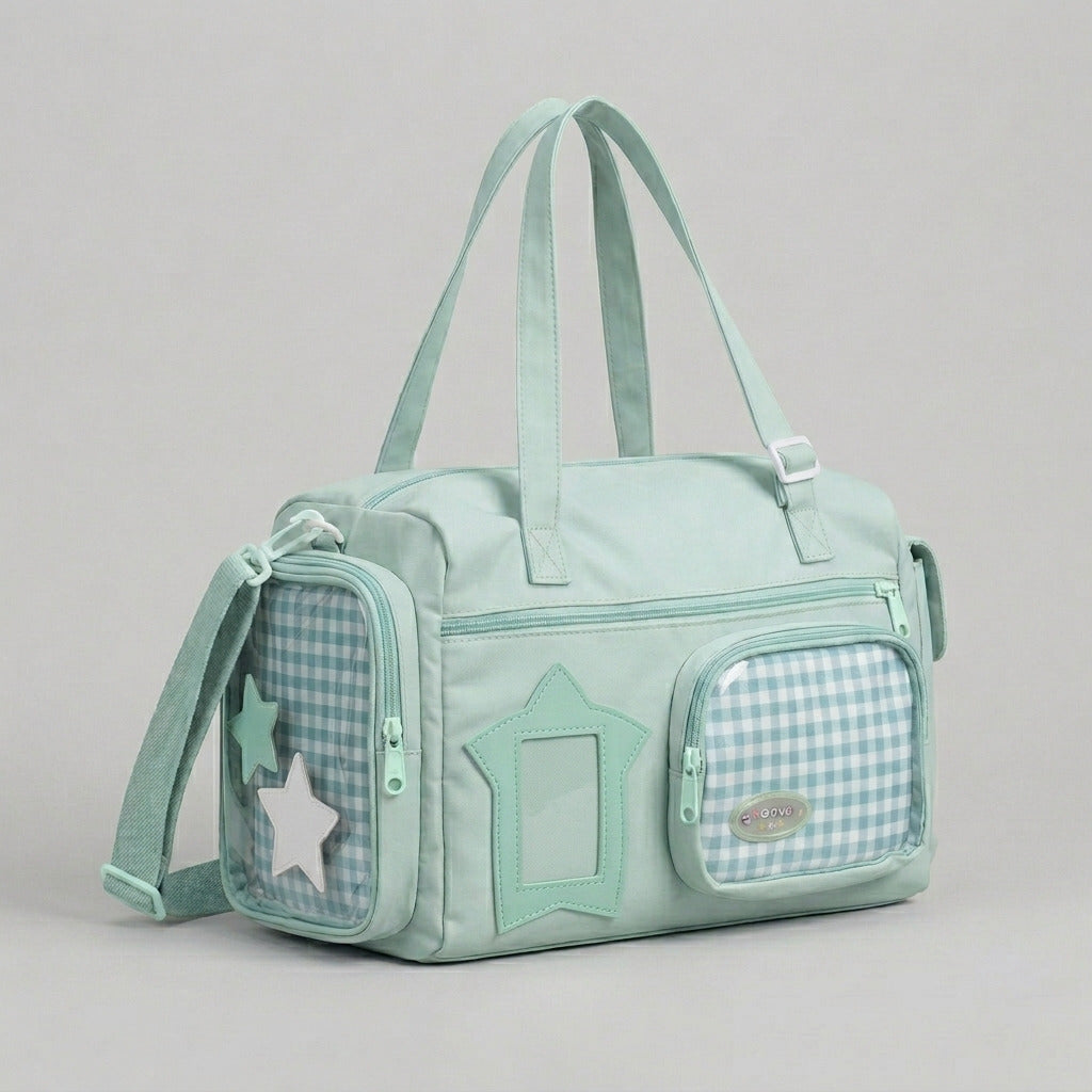 Taiko Y2K Dopamine Drum Duffle Multi Pocket Large Lilac ita bag | Kawaii itabag, itabag backpack, Custom Anime Oshikatsu Window Display Bag