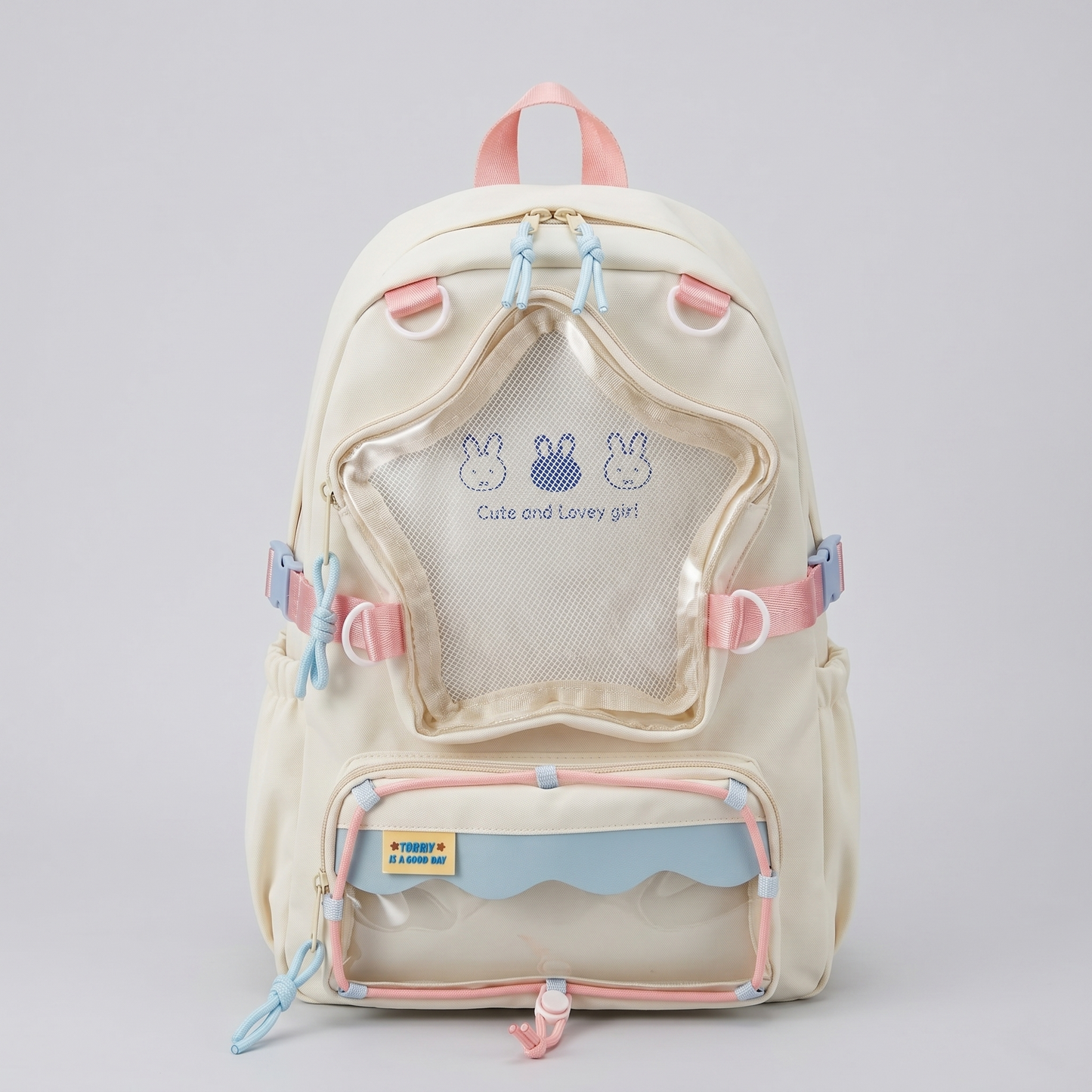 Kira the Star Window Ita Bag Backpack – Dual Pocket Itabag Rucksack, Clear Display Pin Bag, Kawaii Oshikatsu Bag