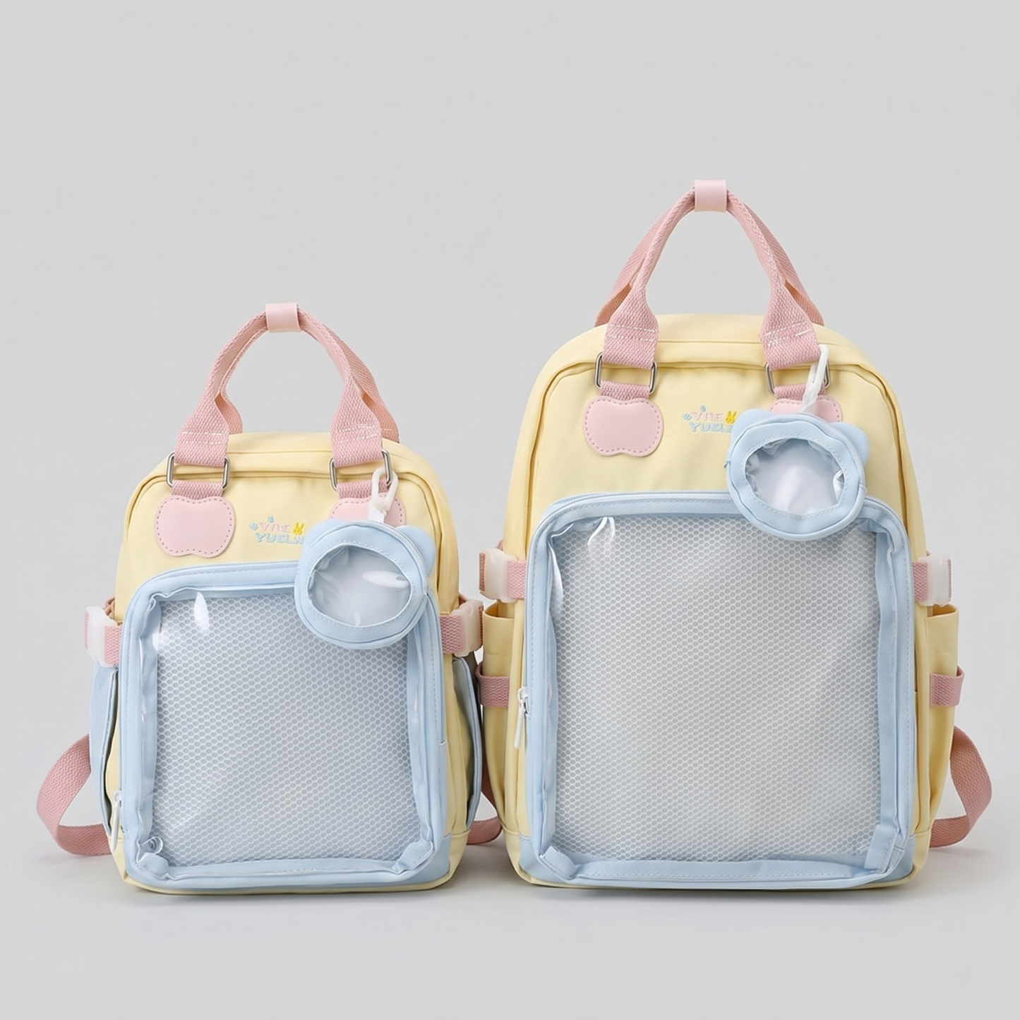 Hanamatsuri Pocket Itabag Backpack – Kawaii Ita Bag Backpack, Oshikatsu Pin Display Bag with Mesh Window, School & Casual Daypack