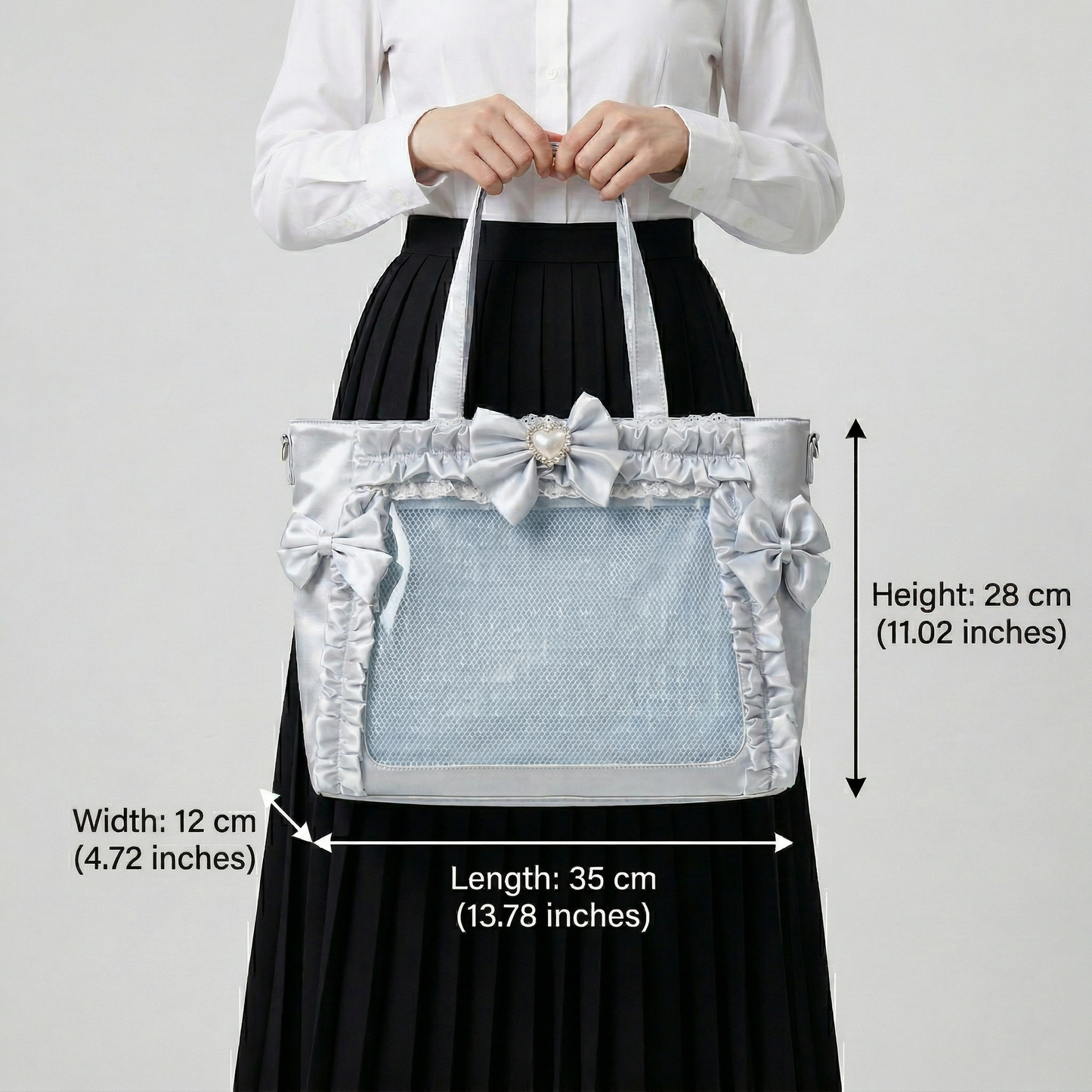 Musubi the Wide Y2K Dopamine Ribbon Bow Shopper Tote Multi Pocket Ita Bag | Cute Kawaii Itabag backpack, Custom Oshikatsu Window Display Bag