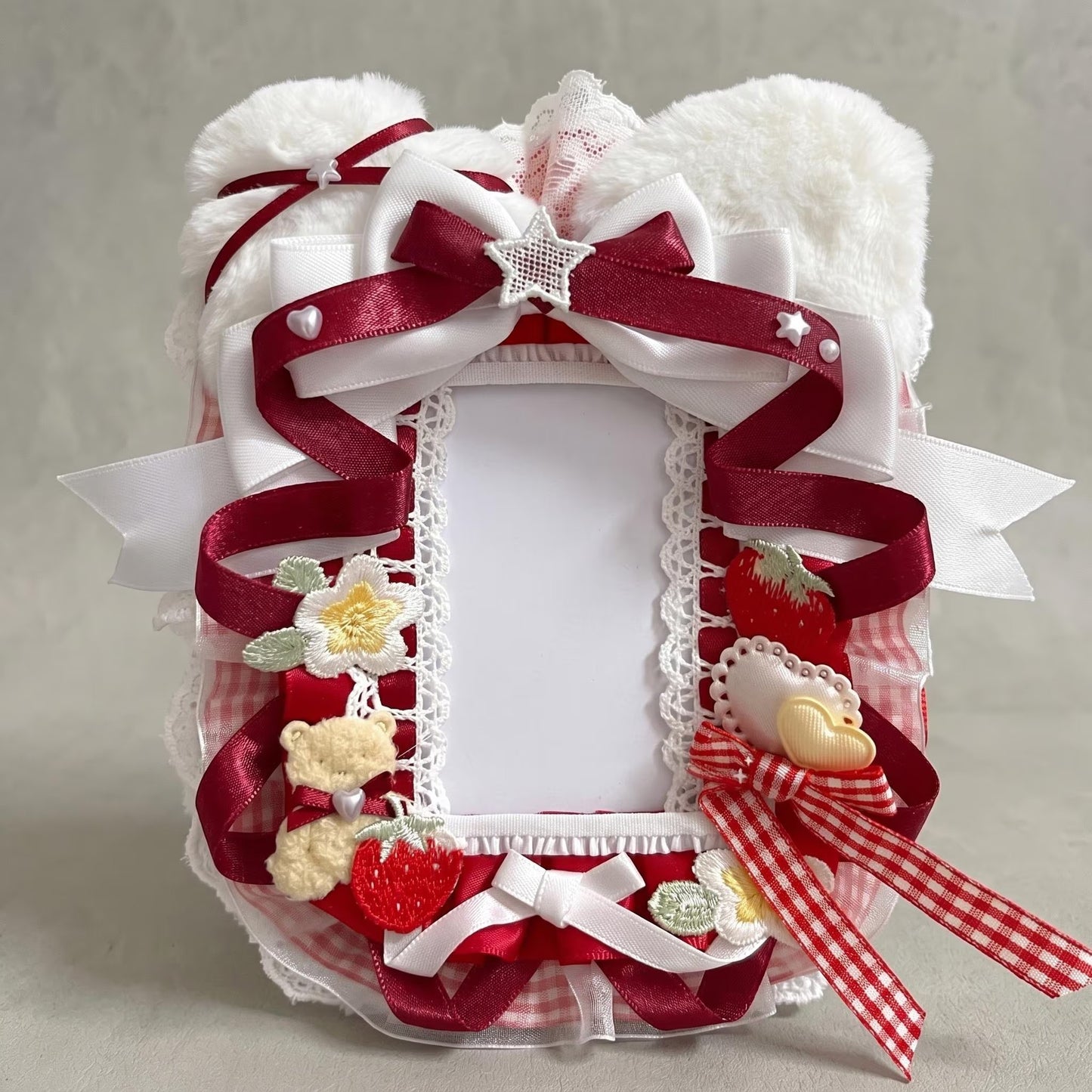 Red Ita Bag Accessories Set | Ribbon Bow Charm, Pin Holder, Badge Holder, Photocard Holder, Ita Bag Accessories, Oshikatsu Decor