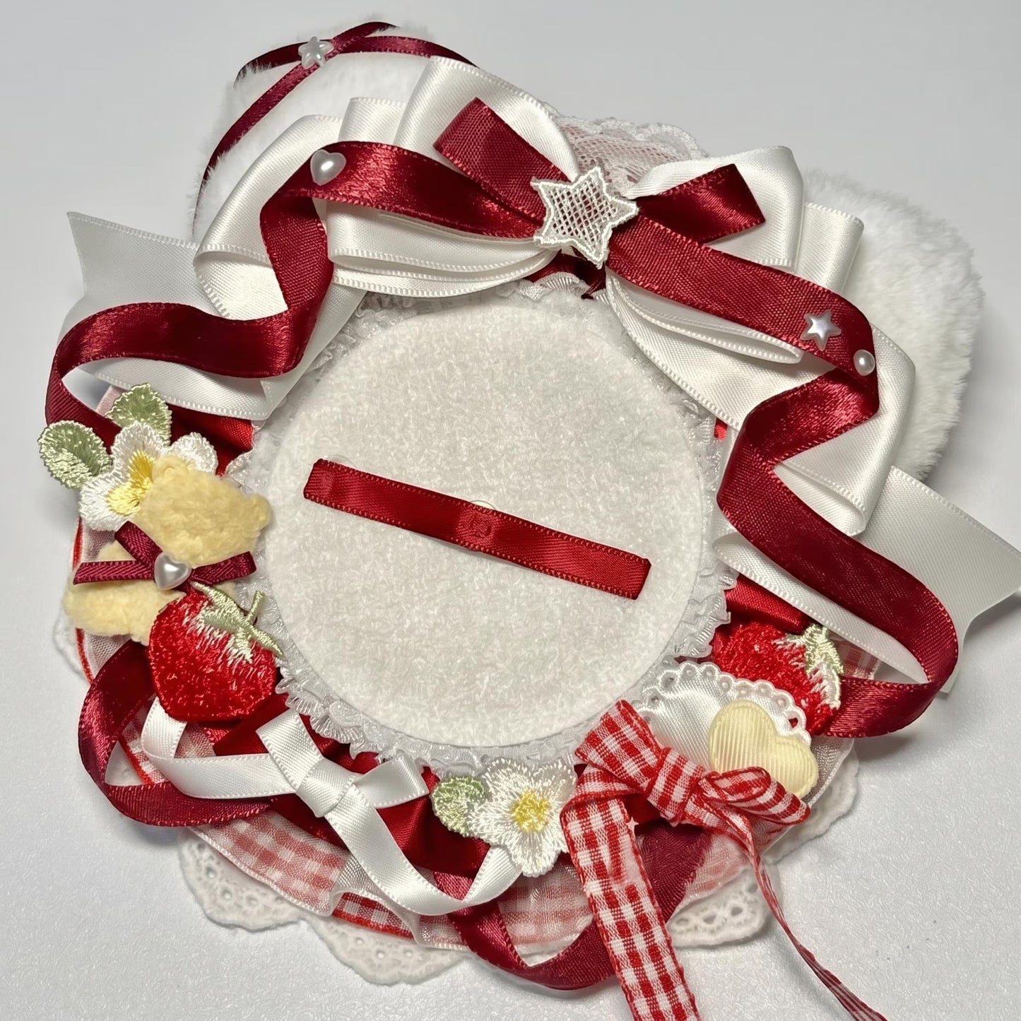 Red Ita Bag Accessories Set | Ribbon Bow Charm, Pin Holder, Badge Holder, Photocard Holder, Ita Bag Accessories, Oshikatsu Decor