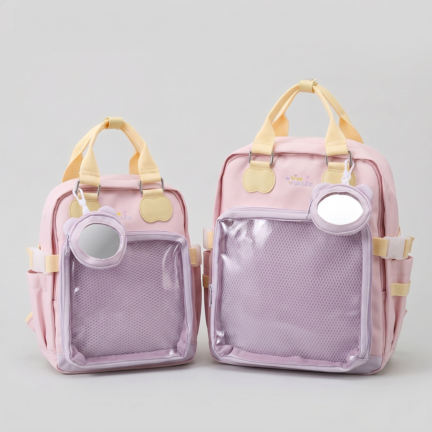 Hanamatsuri Pocket Itabag Backpack – Kawaii Ita Bag Backpack, Oshikatsu Pin Display Bag with Mesh Window, School & Casual Daypack