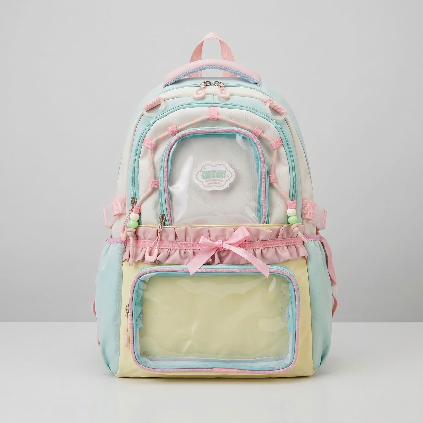Kaori the Y2K Dopamine Multi Pocket Large Backpack Ita Bag Backpack with Custom Accessories | Oshikatsu Cute Kawaii Anime Itabag Daypack