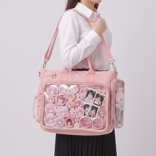 Hanaka Wide Itabag + INSERT | ita Bag Oshikatsu Ita Backpack Crossbody Clear Window Large Display Bag