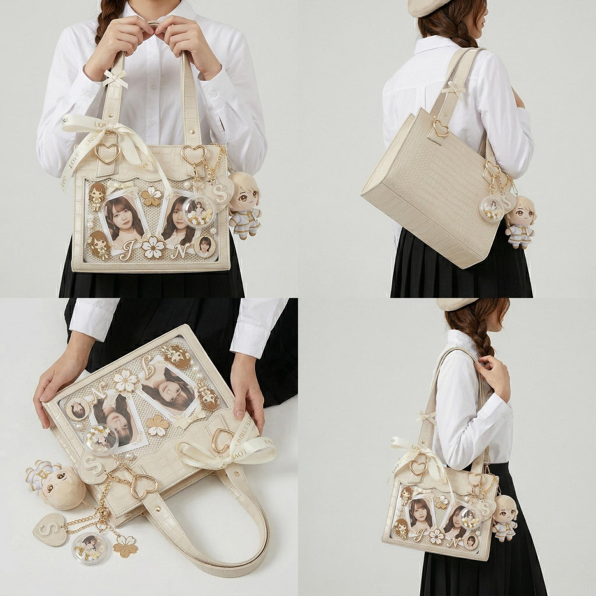 Aoi Croco Shoulder Ita Bag product detail view showing bag profile and display features