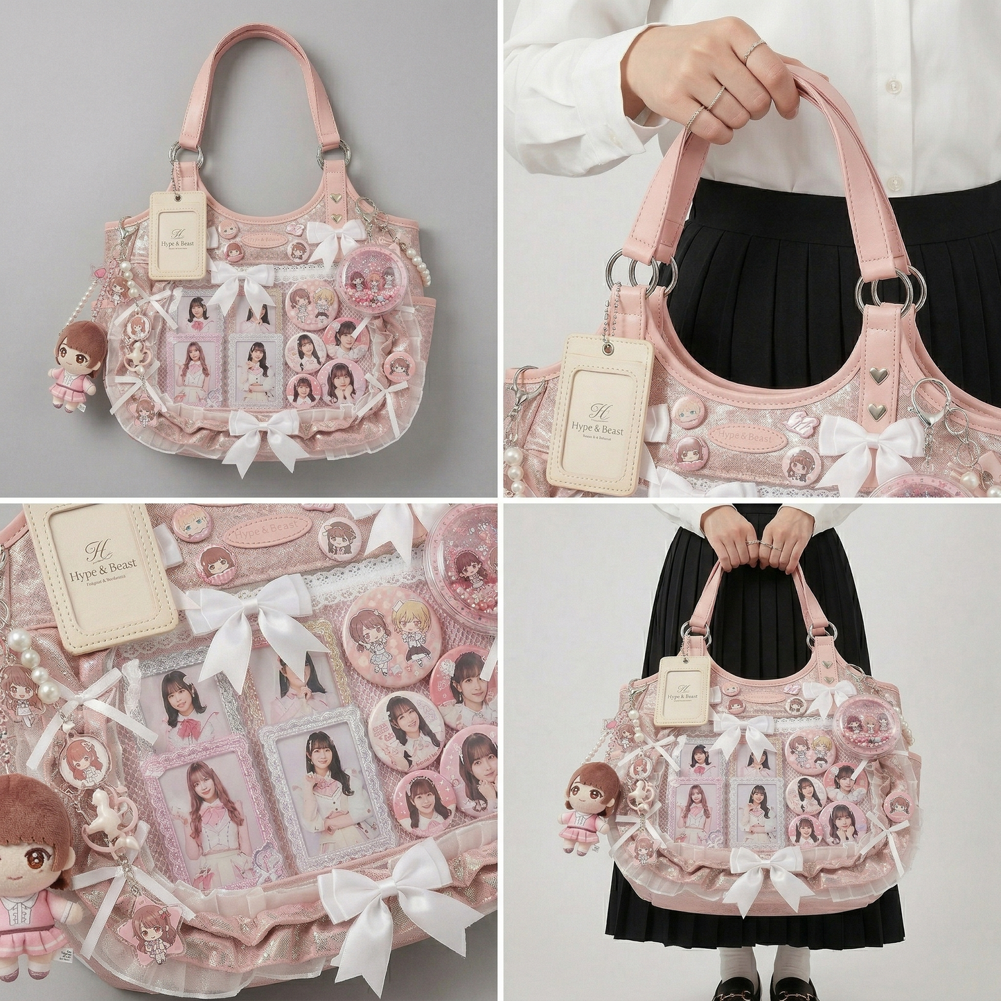 Hanabira Y2K Dopamine Petal Scallop Shopper Large Pink ita bag | Cute Kawaii itabag backpack, Custom Anime Oshikatsu Window Display Bag