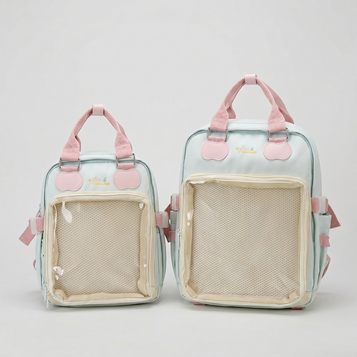 Hanamatsuri Pocket Itabag Backpack – Kawaii Ita Bag Backpack, Oshikatsu Pin Display Bag with Mesh Window, School & Casual Daypack