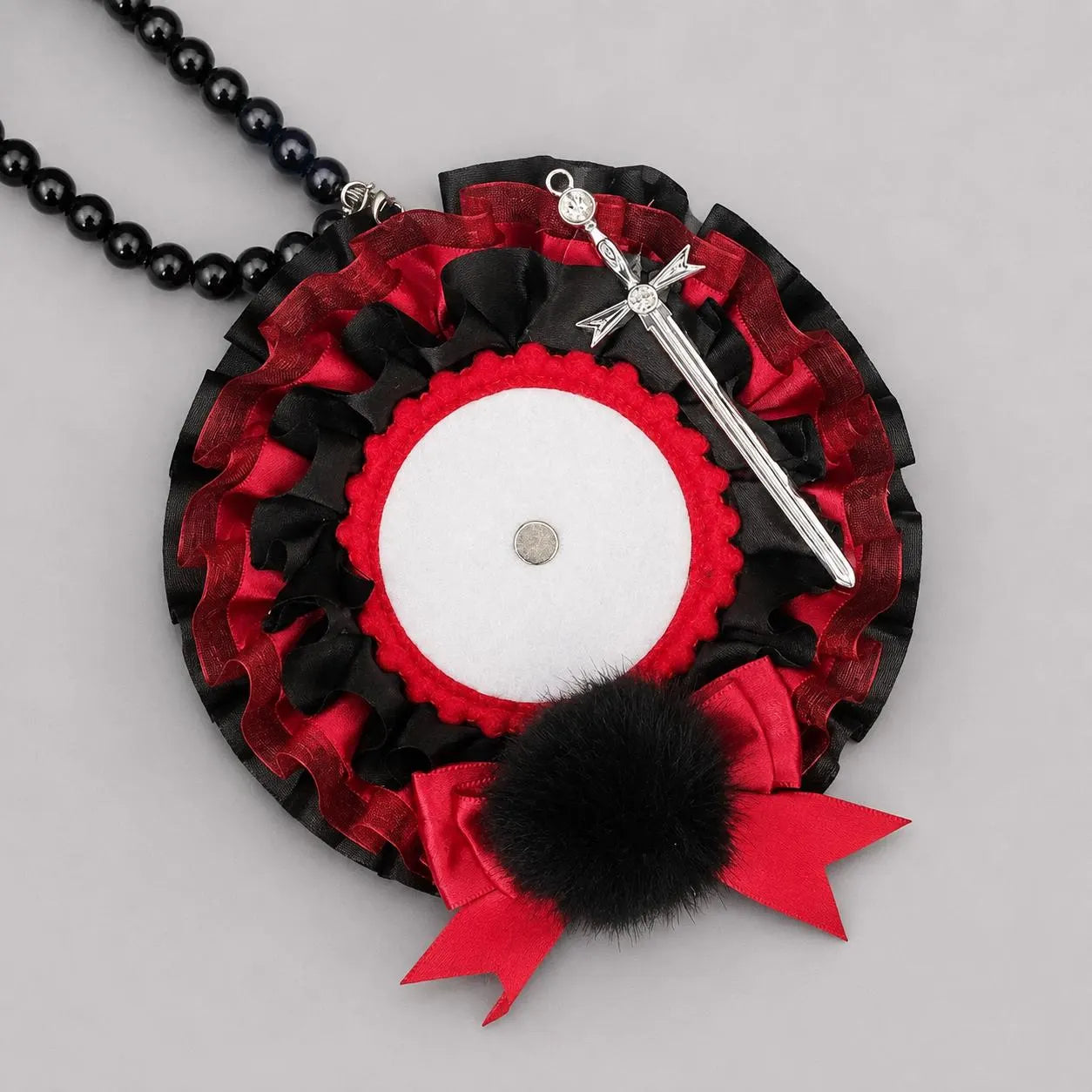 Red Ita Bag Accessories Set | Ribbon Bow Charm, Pin Holder, Badge Holder, Photocard Holder, Ita Bag Accessories, Oshikatsu Decor