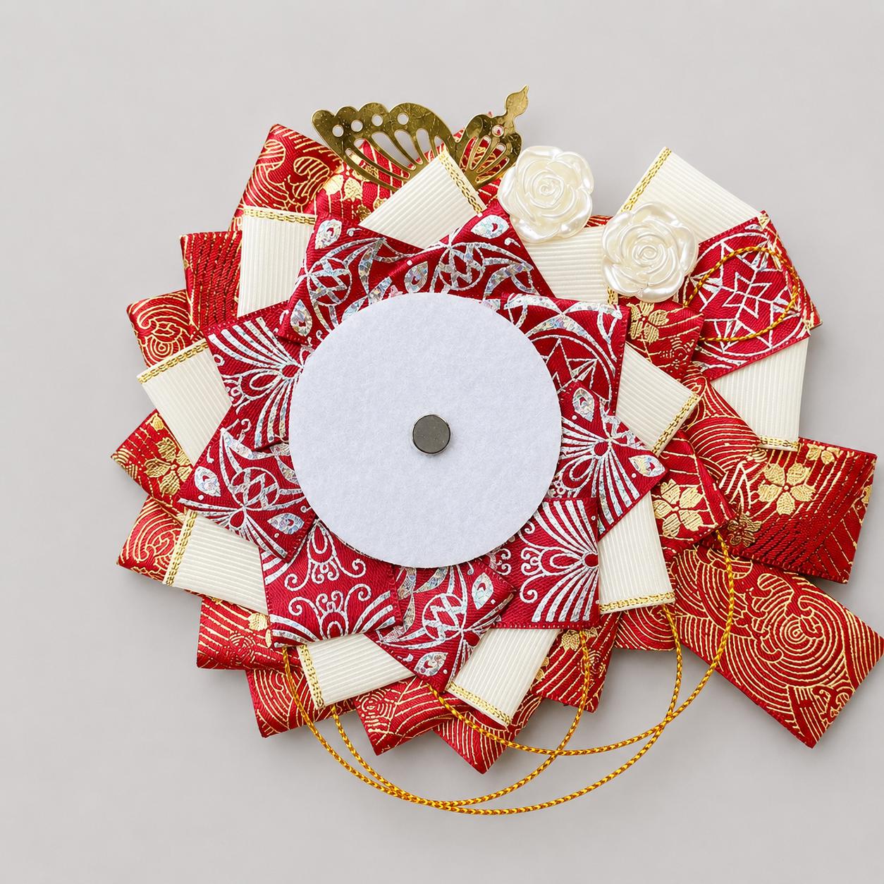 Red Ita Bag Accessories Set | Ribbon Bow Charm, Pin Holder, Badge Holder, Photocard Holder, Ita Bag Accessories, Oshikatsu Decor