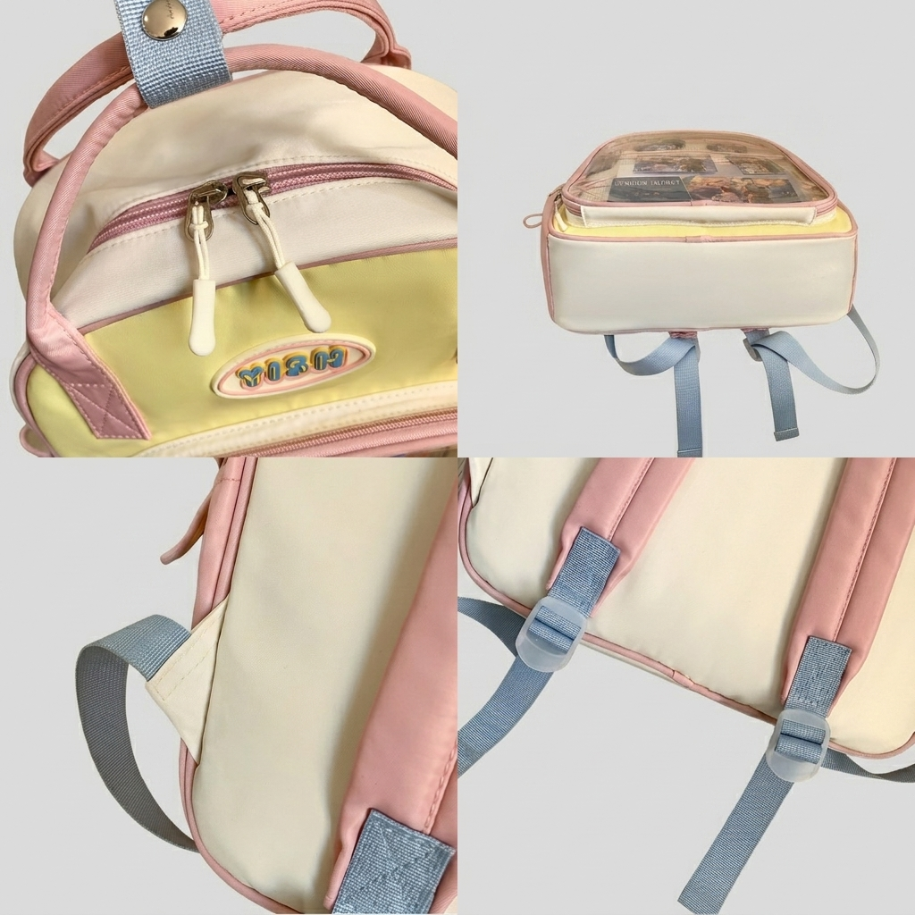 Hikaru Frame Itabag Backpack – Ita Bag School Backpack dengan Clear Window, Elastic Display Grid & Multi Pocket