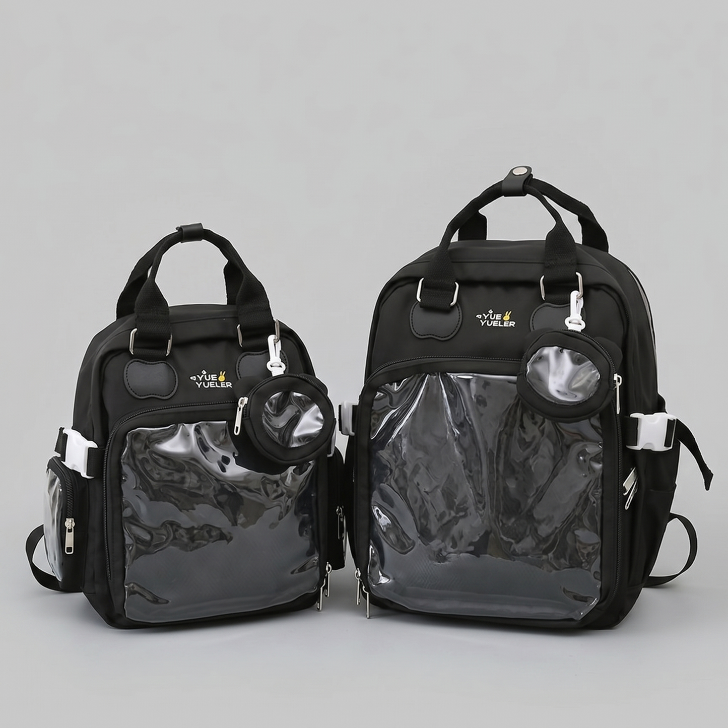 Hanamatsuri Pocket Itabag Backpack – Kawaii Ita Bag Backpack, Oshikatsu Pin Display Bag with Mesh Window, School & Casual Daypack